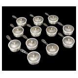 STERLING. (12) Sterling Pot de Creme with Liners.