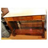 Antique Marbletop Empire Style Console .