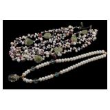 JEWELRY. (2) Pearl Statement Necklaces.