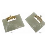 JEWELRY. Chinese Celadon Jade Carved Pendant.