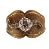 JEWELRY. 13.5kt Gold and OEC Diamond Ring.