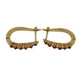 JEWELRY. Pair of 18kt Gold and Ruby Earrings.