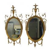 Vintage Pr Of Carved Giltwood Adams Style Mirrors