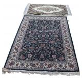 2 Vintage And Finely Hand Knotted Carpets.