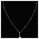 JEWELRY. Platinum, 13kt Gold, Diamond and Pearl