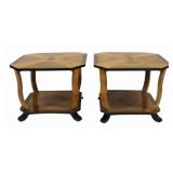 Pair of Biedermeier Style Art Deco Side Tables.
