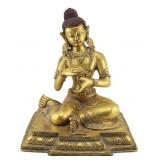 Southeast Asian Gilt Metal Seated Buddha.