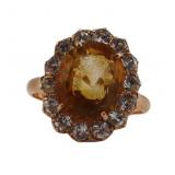 JEWELRY. Gold and Colored Gem Cocktail Ring.