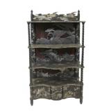 Antique Japanese Mother Of Pearl Inlaid & Carved