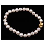 JEWELRY. Tiffany & Co Pearl and 18kt Gold Bracelet