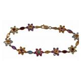 JEWELRY. Mexican 14kt Gold and Gem Bracelet.