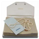 JEWELRY. Mikimoto 18kt Gold and Pearl Necklace.