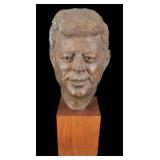 Bronze Bust of JFK John F. Kennedy Artist Signed.