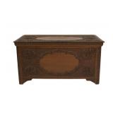 Antique Finely And Highly Carved Trunk.