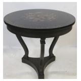 Vintage, Ebonized & Paint Decorated Center Table.
