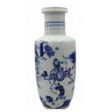 Large Chinese Blue and White Battle Scene Vase.