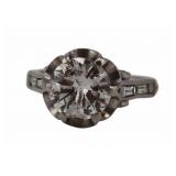 JEWELRY. Platinum and Diamond Engagement Ring.