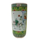Chinese Famille Verte Umbrella Stand.