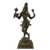 Bronze Statue of Lord Krishna Playing a Flute.