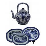 Collection of Chinese Blue and White Inc. Canton.