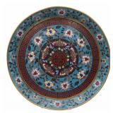 Large Chinese Floral Cloisonne Circular Tray.