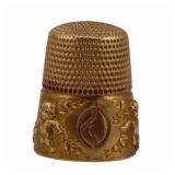 GOLD. Simon Bros. 14kt Gold Thimble.