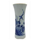 Chinese Blue and White Birds Vase.