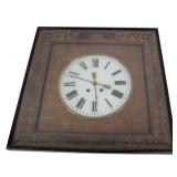 Antique Clock In Inlaid Shadow Box Style Case.