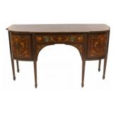 Antique Continental Marquetry Inlaid Mahogany