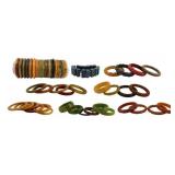 JEWELRY. Large Grouping of Bakelite Bracelets.