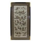 Chinese Framed Embroidery on Silk of Figures.