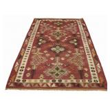 Vintage And Finely Hand Woven Carpet.