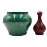 Chinese Green and Red Glazed Ceramics.