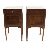 Pair of Antique Marbletop Mahogany Night Stands.