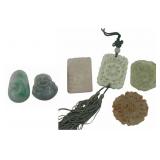 (6) Chinese Carved Jade and Hardstone Pendants.