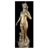 Bronze Figure Mounted as Lamp, Hingburger (?)