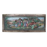 SILVER. Persian Enamel Decorated Silver Hinged Box