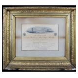 Framed Invitation To Brooklyn Bridge Opening 1883