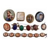 JEWELRY. Antique Collection of Cameos and Carved