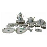 HEREND Lot of Chinese Green Bouquet Porcelain