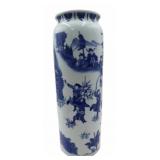 Chinese Blue and White Landscape Sleeve Vase.