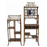 Pair Of  Antique English Bamboo Etageres.