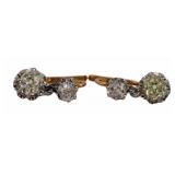 JEWELRY. Platinum 18kt Gold and Diamond Earrings.