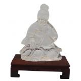 Chinese Carved Rock Crystal Seated Buddha on