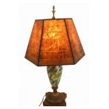 Durand (?) Art Glass Vase Lamp With Mica Shade