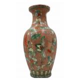 Chinese Famille Verte Butterflies and Flowers Vase
