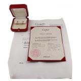 JEWELRY. Pr of Cartier 18kt Gold and Diamond Mini