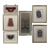 Grouping of Framed Chinese Embroidered Textiles.