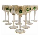 Group of 10 Moser (?) Crystal Wine Stems.
