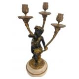 Antique Gilt & Patinated Bronze Candle Holder.